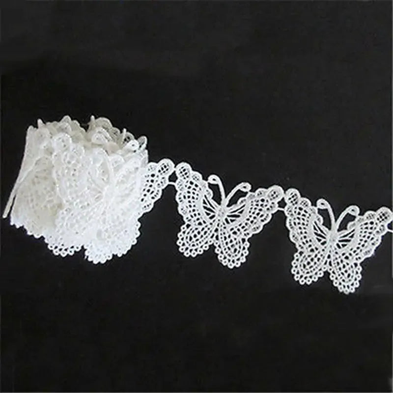 ruban dentelle blanc papillons classique romantique polyester adulte femmes hommes