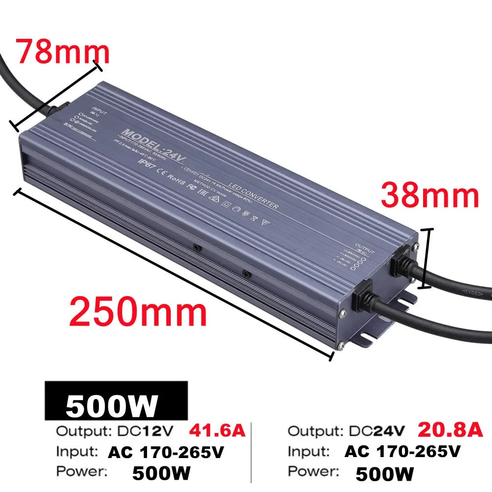 driver led étanche gris métallisé alimentation secteur 12v 24v éclairage extérieur