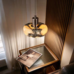 lampe table moderne or noir marbre adhésif salon chevet chambre éclairage intérieur contemporain minimaliste