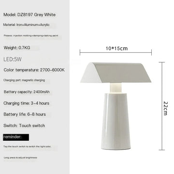 lampe table moderne minimaliste japonais rouge gris clair led intérieur maison