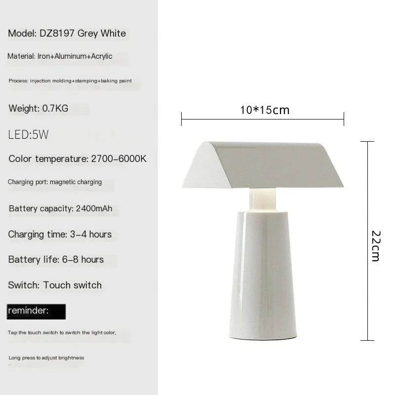 lampe table moderne minimaliste japonais rouge gris clair led intérieur maison