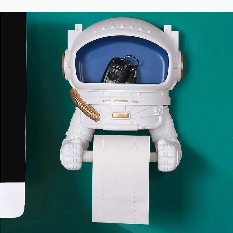 distributeur papier toilette astronaute blanc doré moderne porte serviettes papier