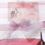 ruban organza translucide moderne élégant couleur unie adhésif blanc rose violet rouge noir gris