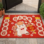 tapis dessin animé personnages chinois rouge bleu blanc résistant antibactéries imperméable