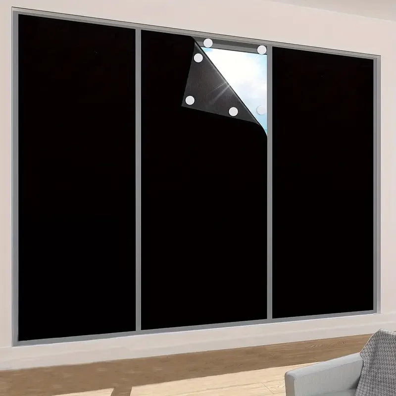 rideau occultant noir adhésif fenêtre opaque minimaliste facile maison