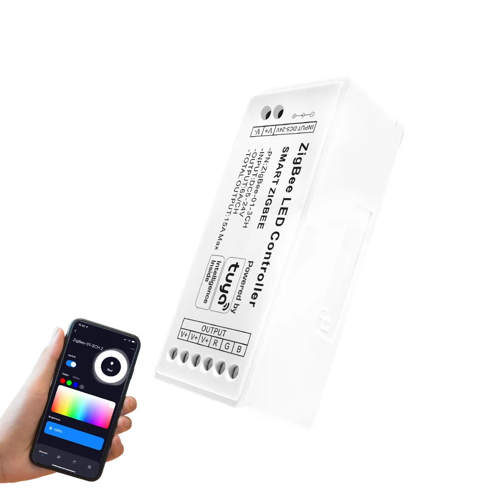contrôleur led zigbee smart 12v 24v rgb cct interrupteur alexa blanc moderne