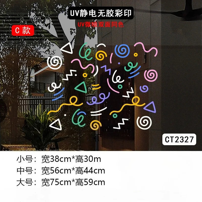 sticker decoratif multicolore geometrique moderne adhesif salle bains cuisine maison pop art simple
