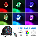 projecteur led noir dmx effet scènes professionnel 36w rgb commandes distantes
