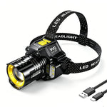 lampe torche noire orange ajustable rechargeable usb sensor mouvement induction switch moderne fonctionnelle