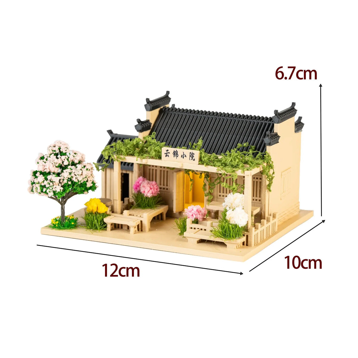 décoration miniature maison asiatique végétation artificielle figurines traditionnelles LED éclairageextérieur jardin tdaH