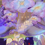fleur artificielle moderne rose blanche dorée bordure élégante intérieur décoration murale grande taille