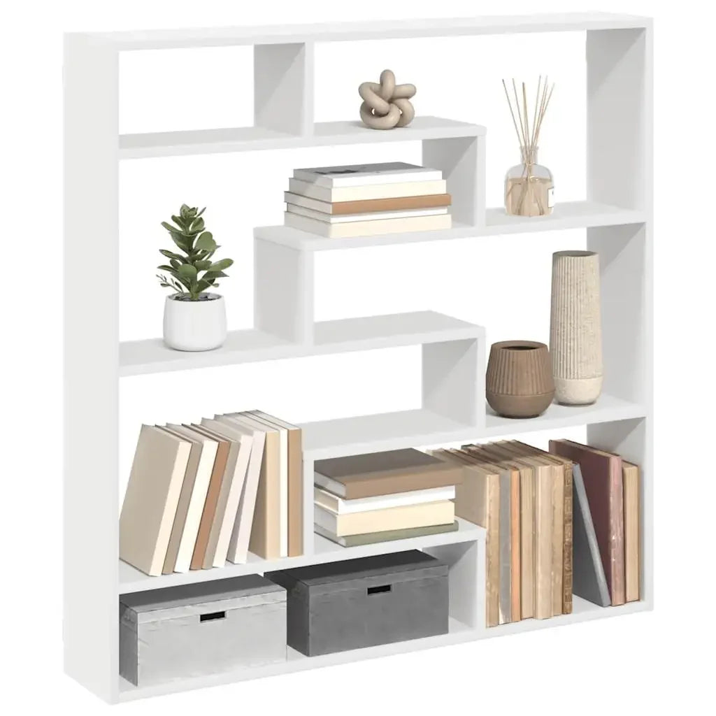 Étagère murale cube 7 compartiments blanc design moderne salon