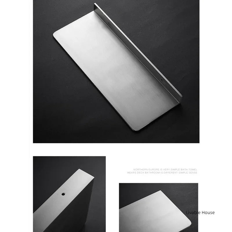 étagère murale acier inoxydable gris moderne étagère angle brillante cosmétiques