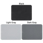 tapis table silicone rectangulaire moderne rayures ondulées gris noir protection cuisine support vaisselle