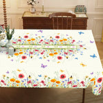 nappe fleur printemps imperméable lavable extérieur mariage fête verte multicolore bordure carreaux adhésifs