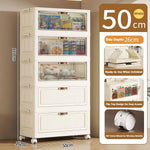meuble rangement modulable pliable blanc rayures verticales moderne roulettes almacenamiento eficiente