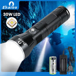 lampe poche plongée led 30w 3000lumens étanche 100m rechargeable tactique robuste