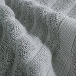 serviettes coton 100% rayures horizontales blanc rose gris bleu absorption élevée face main 35x35cm