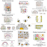 stickers fenetre decoratifs fleurs arc ciel multicolores adhésifs pvc naturel artistique