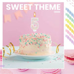 bougies anniversaire numérotées colorées spirales métalliques sucrées décoratives violet rose vert jaune blanc