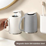 tasse mural magnétique blanc gris moderne support brosse dents fixe