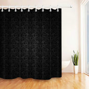 Rideau de douche baroque noir damassé 3D vintage, fleur abstraite, imperméable polyester pour salle de bains