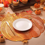 dessous plat citrouille orange automne halloween feuilles nervures réutilisable lavable transparent déco table