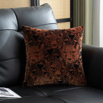 housse coussin double face imprimé léopard noir marron blanc moderne décoration maison voiture 50x50cm