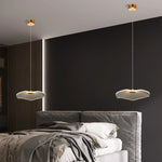 Suspension feuille lotus acrylique blanc doré moderne chambre étude