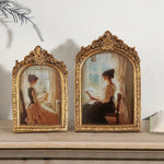 cadre photo vintage or orné femmes robe intérieur décoration mur tableauOpaque verre transparent