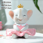 figurines éléphants résine rose blanche adorable décorative enfantine accessoire chambre