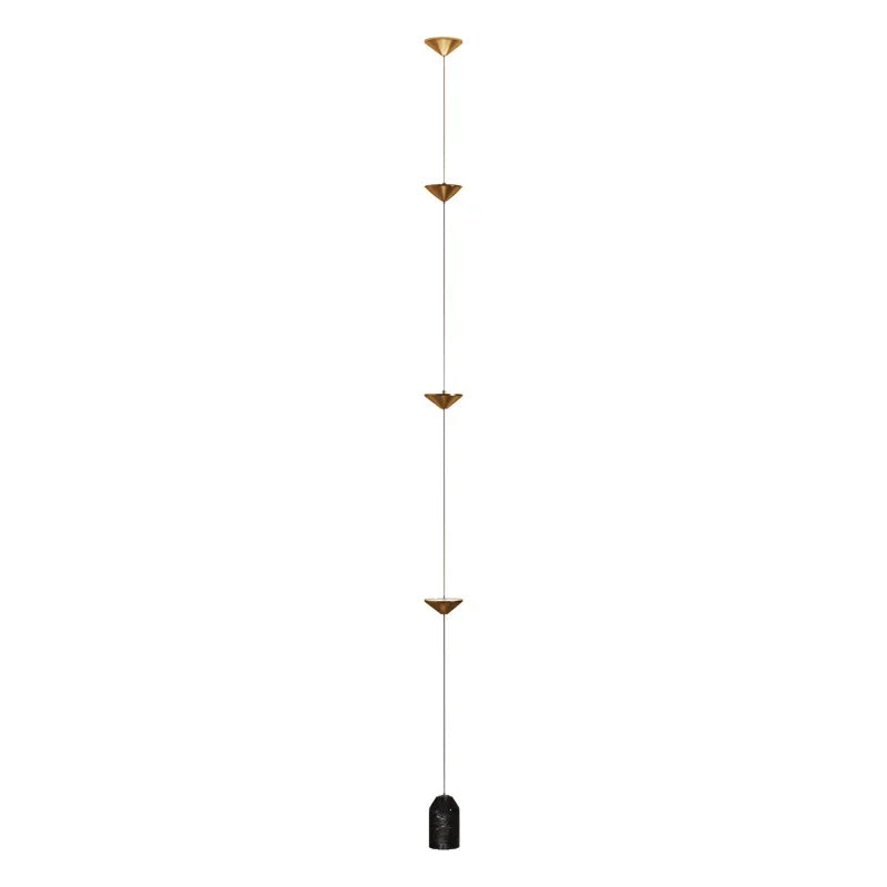 lampe suspension contemporaine marbre noir sources lumineuses 11 15w led noire dorée