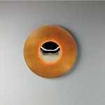 miroir mural decoratif circulaire moderne eclairement led orange bronze argenté vert bleu foncé texturé