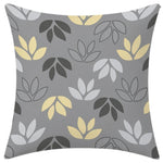 lot housses coussin décoratives gris jaune motif floral moderne canapé chambre