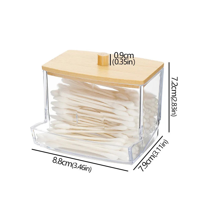 boîtes rangement cosmétiques réutilisables transparentes couvercle sphérique moderne minimaliste coton tige disques coton tampons