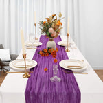 table cheminement plissé violet moderne table d'hôtel polyester dimension 90x180cm