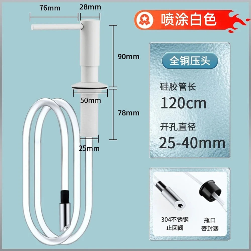 distributeur savon liquide argenté moderne tuyau flexible 120cm ouverture 25 40mm