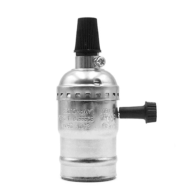 ampoule vis e27 or argent noir métal lisse vintage câble interrupteur led filament