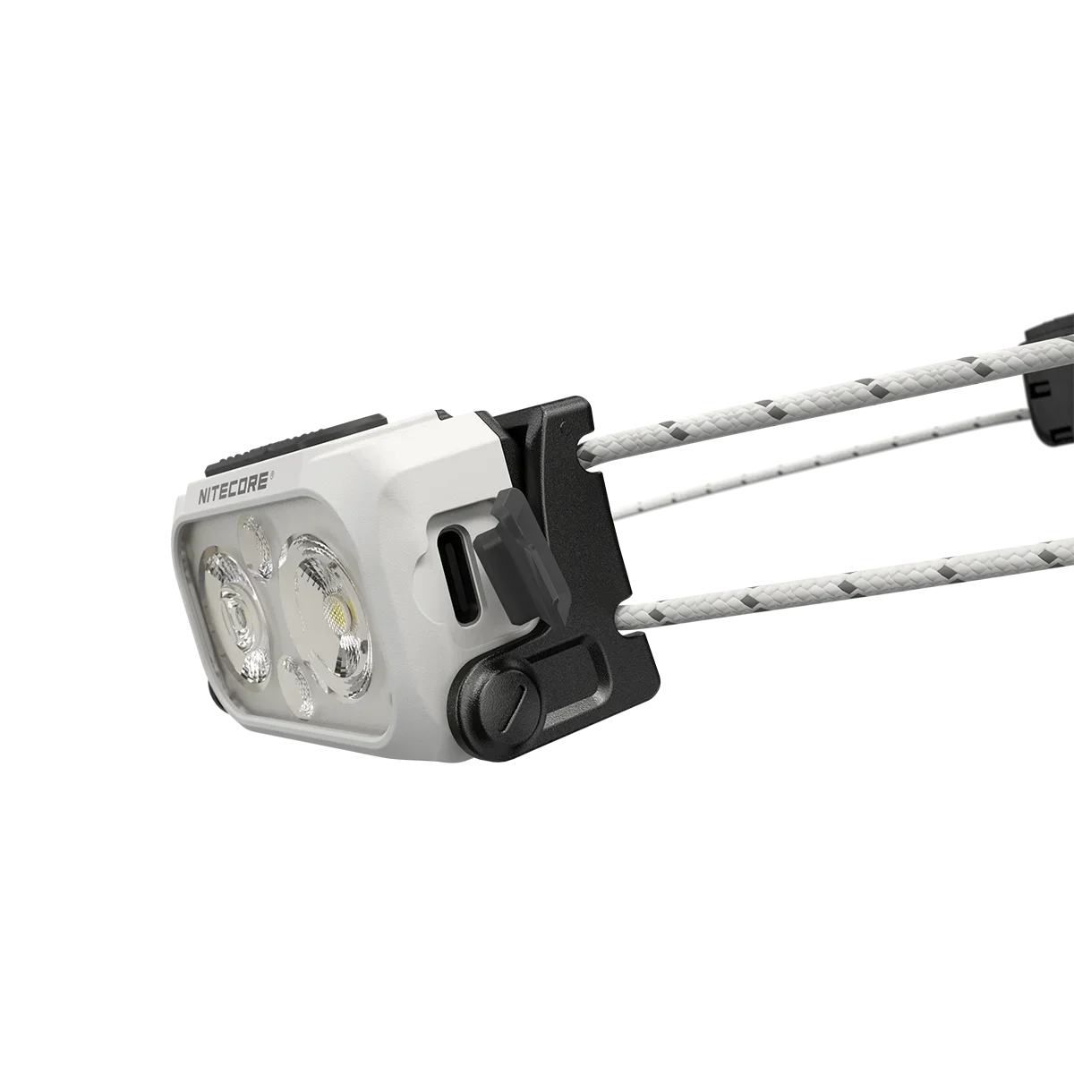 lampe frontale ultra légère led noir blanc jaune cordon ajustable trail running camping