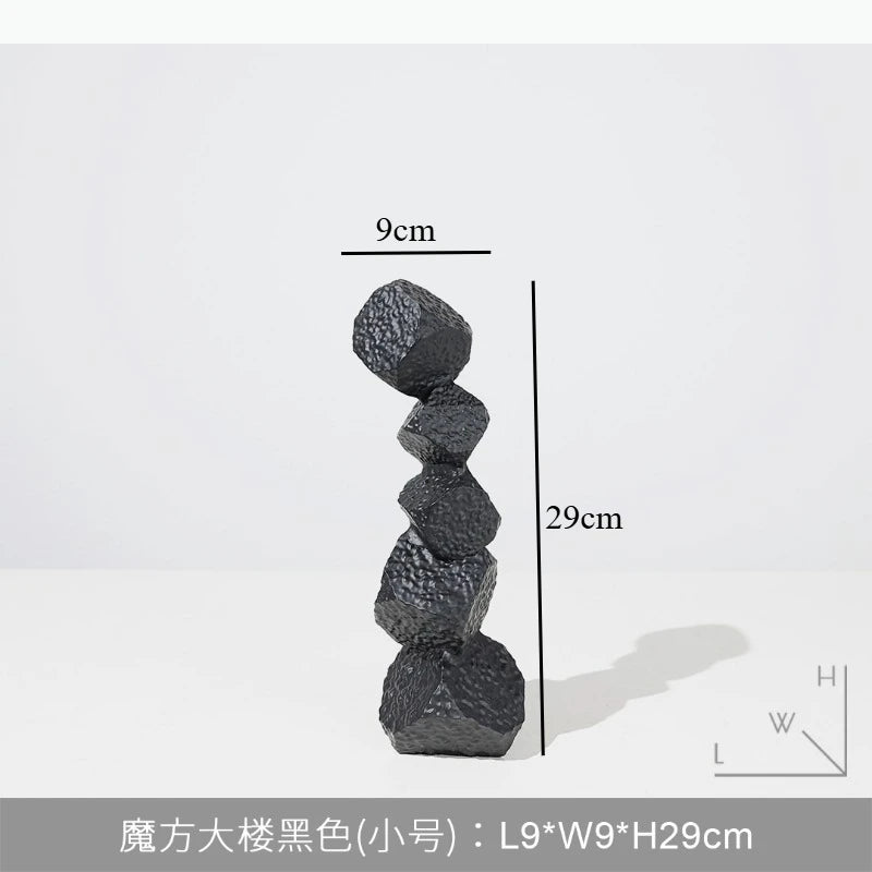 sculpture contemporaine texturée noir blanc rose gris minimaliste intérieur decoration chambre