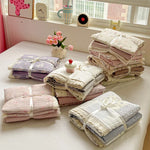 ensemble literie floral rose blanc vintage 150x200cm 200x230cm doux 4pièces