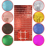 rideau pluie soie bleu rouge rose vert violet or carreaux miroir moderne festif happy