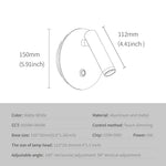 lampe murale moderne led dimmable blanc mat interrupteur tactile fixée mur chambre entree