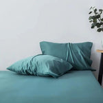 lot draps lit unis vert pastel coton doux moderne chambre maison