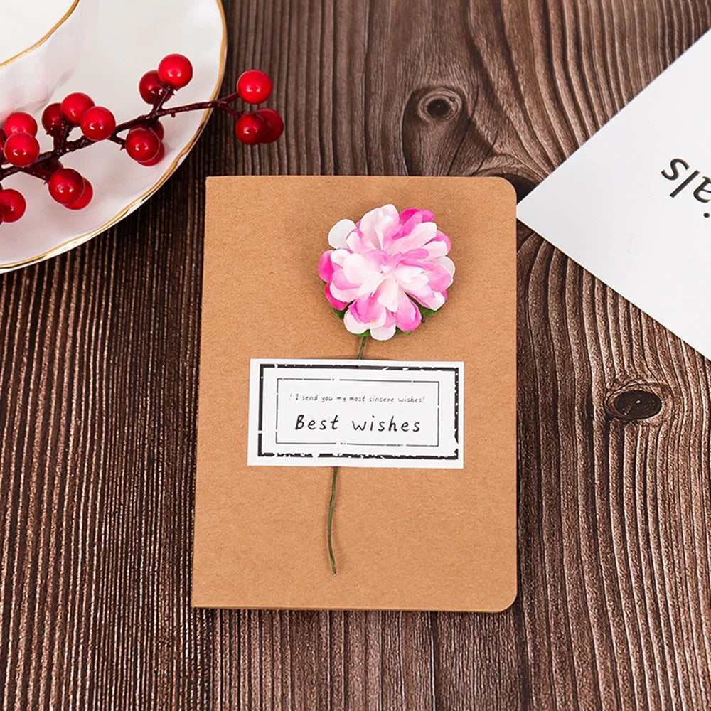 cartes voeux vintage enveloppes fleurs artificielles ruban jute anniversaire mariage noel retraite