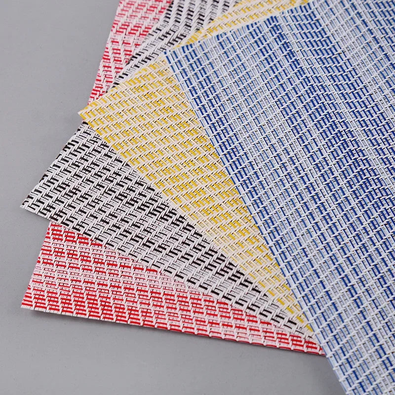tapis table rectangle moderne motif zigzag couleurs jaune rouge gris bleu blanc semi transparent