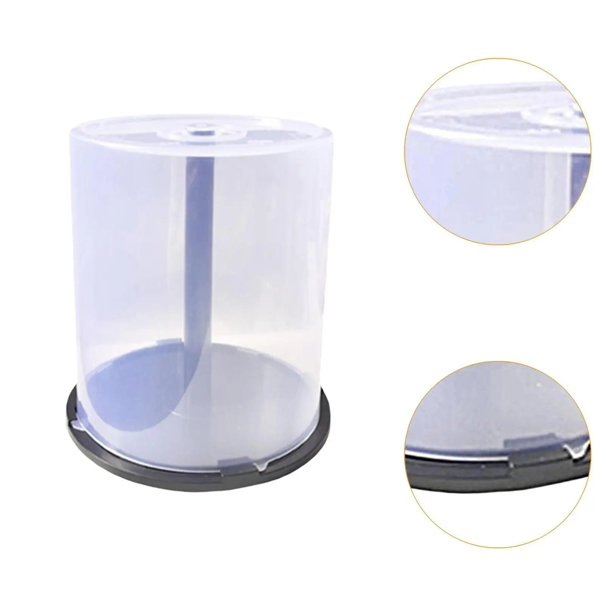 boîte rangement cd dvd 100 disques transparent moderne base noire haute capacité