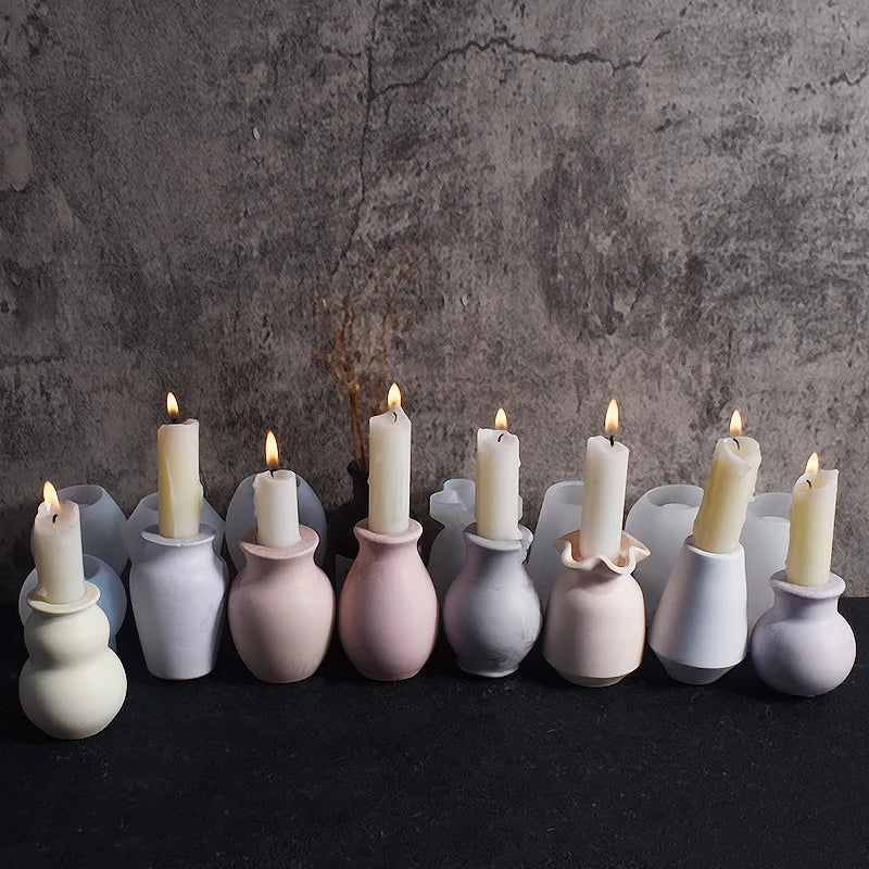mini vases blanc rose pâle gris clair minimaliste moderne silicone