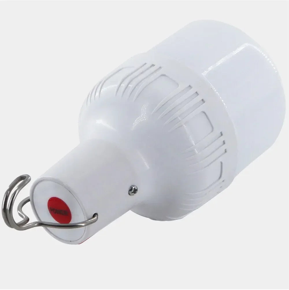 lampe camping rechargeable blanc moderne ridges verticales crochet port usb