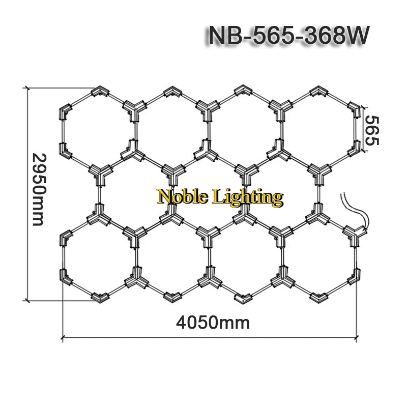 ruban led blanc hexagonal moderne adhésif 565mm 6500k 2000lm 50000h